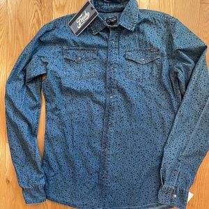 Fresh Brand Denim Floral Button-down Shirt, Sz M